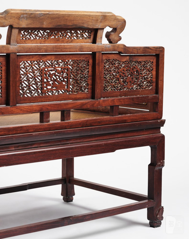 A Chinese hardwood throne chair/day bed, - 图15